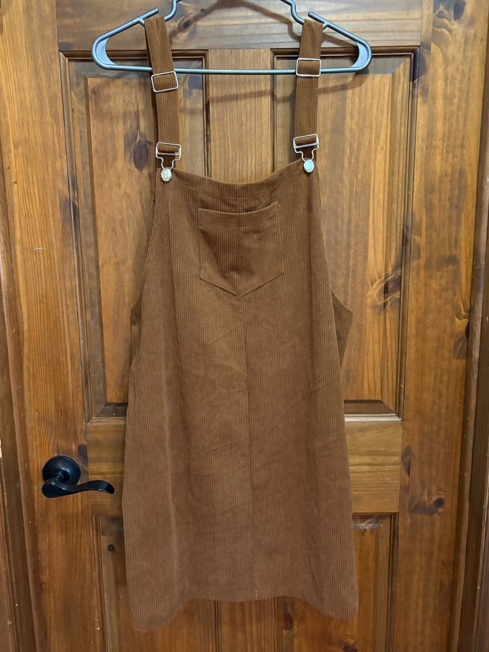 Corduroy Pinafore Skirt in Brown